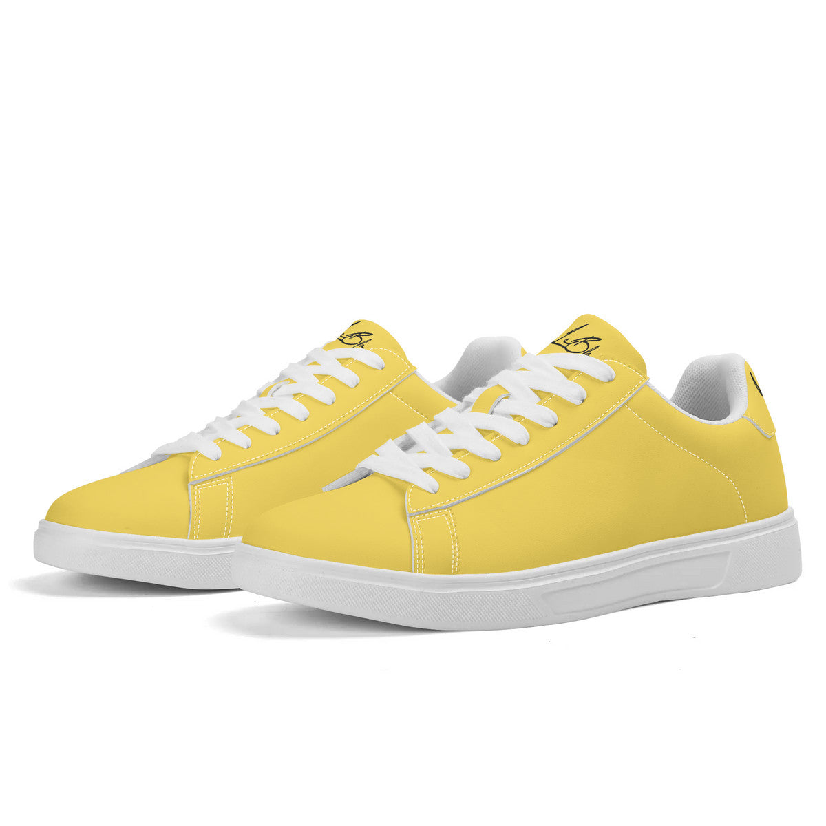 Lobo LeBlanc Unisex Premium Synthetic Yellow Leather Sneakers