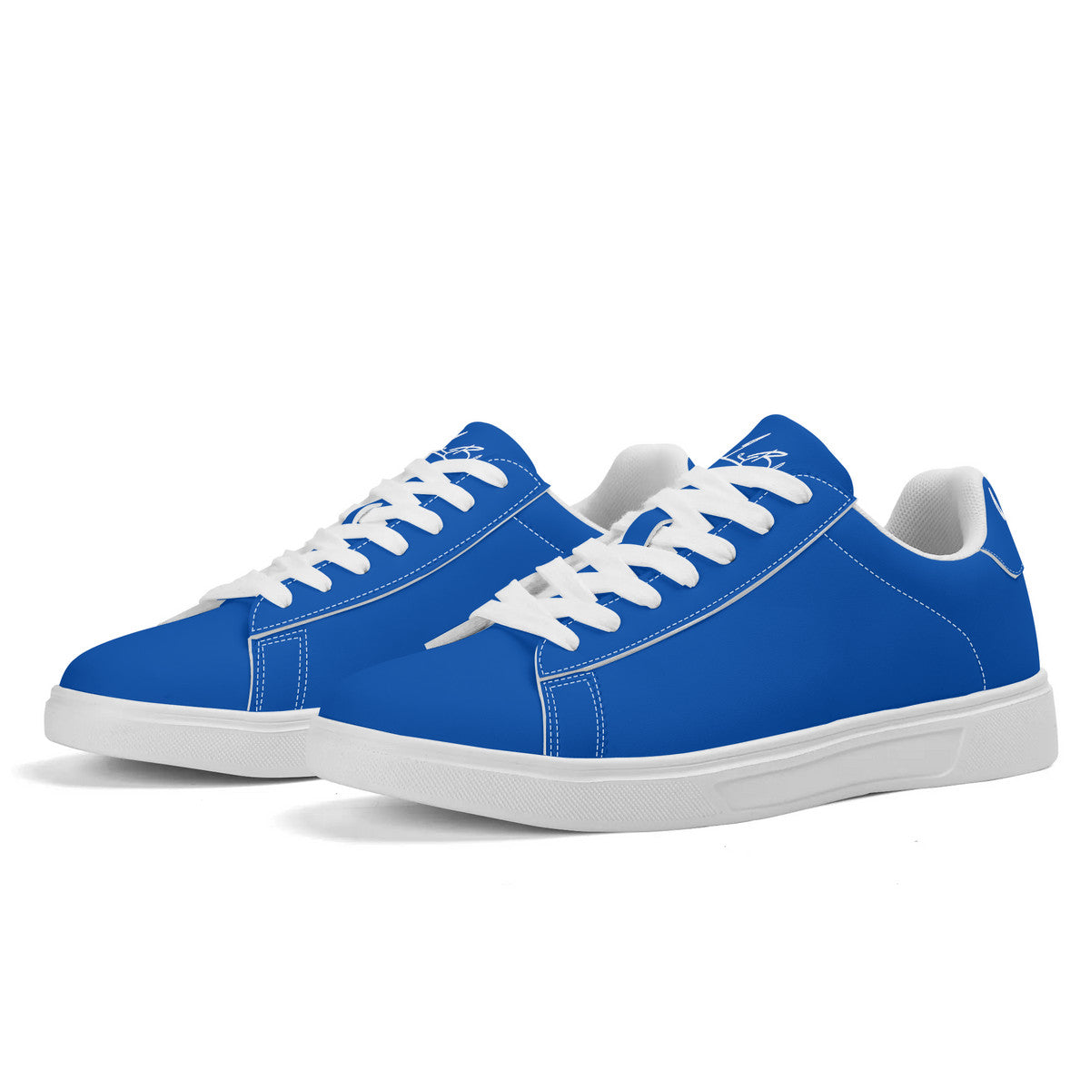 Lobo LeBlanc Unisex Premium Synthetic Blue Leather Sneakers