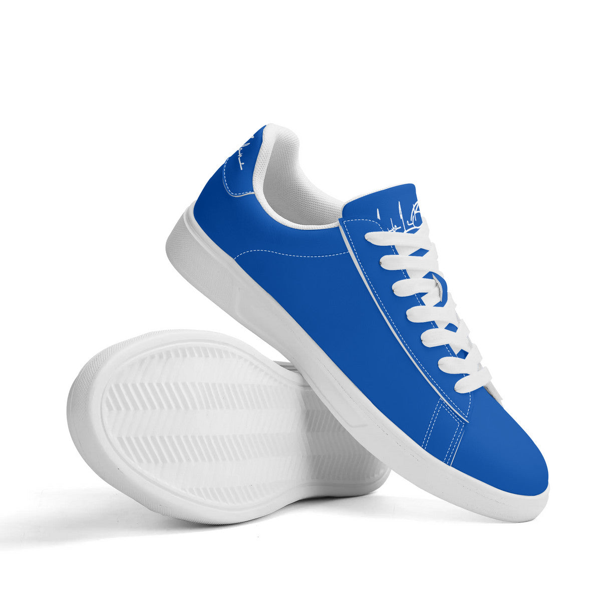 Lobo LeBlanc Unisex Premium Synthetic Blue Leather Sneakers