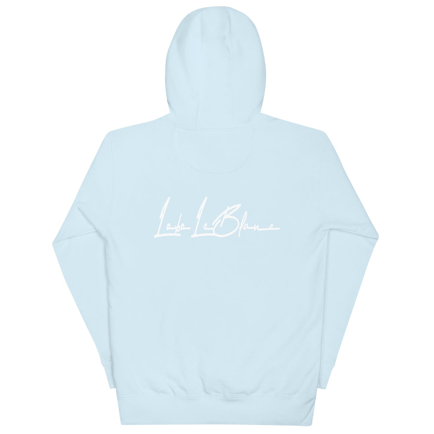 Lobo LeBlanc Sky Blue White Logo Hoodie