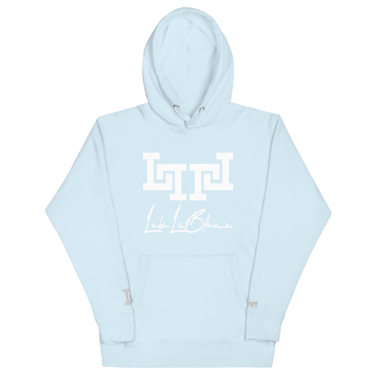 Lobo LeBlanc Sky Blue White Logo Hoodie