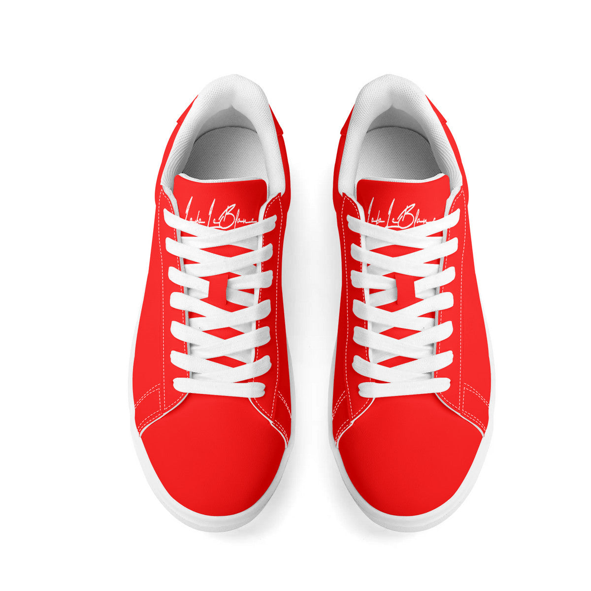 Lobo LeBlanc Unisex Premium Synthetic Red Leather Sneakers