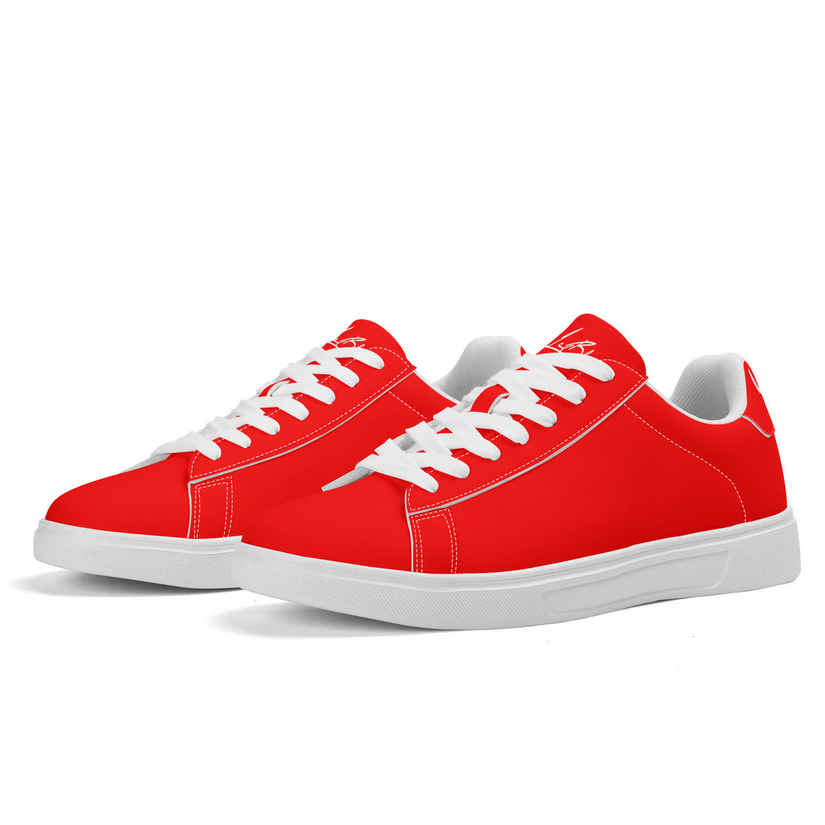Lobo LeBlanc Unisex Premium Synthetic Red Leather Sneakers