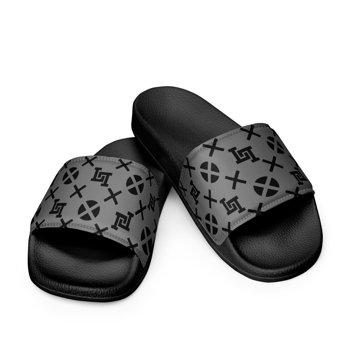 Women's Gray Monogram Slide Sandal