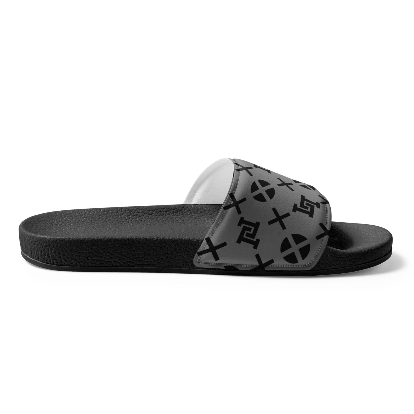 Women's Gray Monogram Slide Sandal