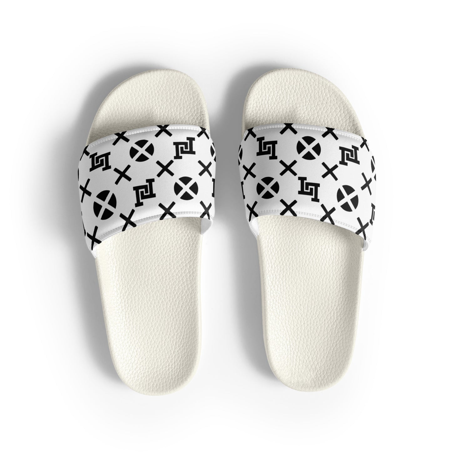 Women's White Monogram Slide Sandal