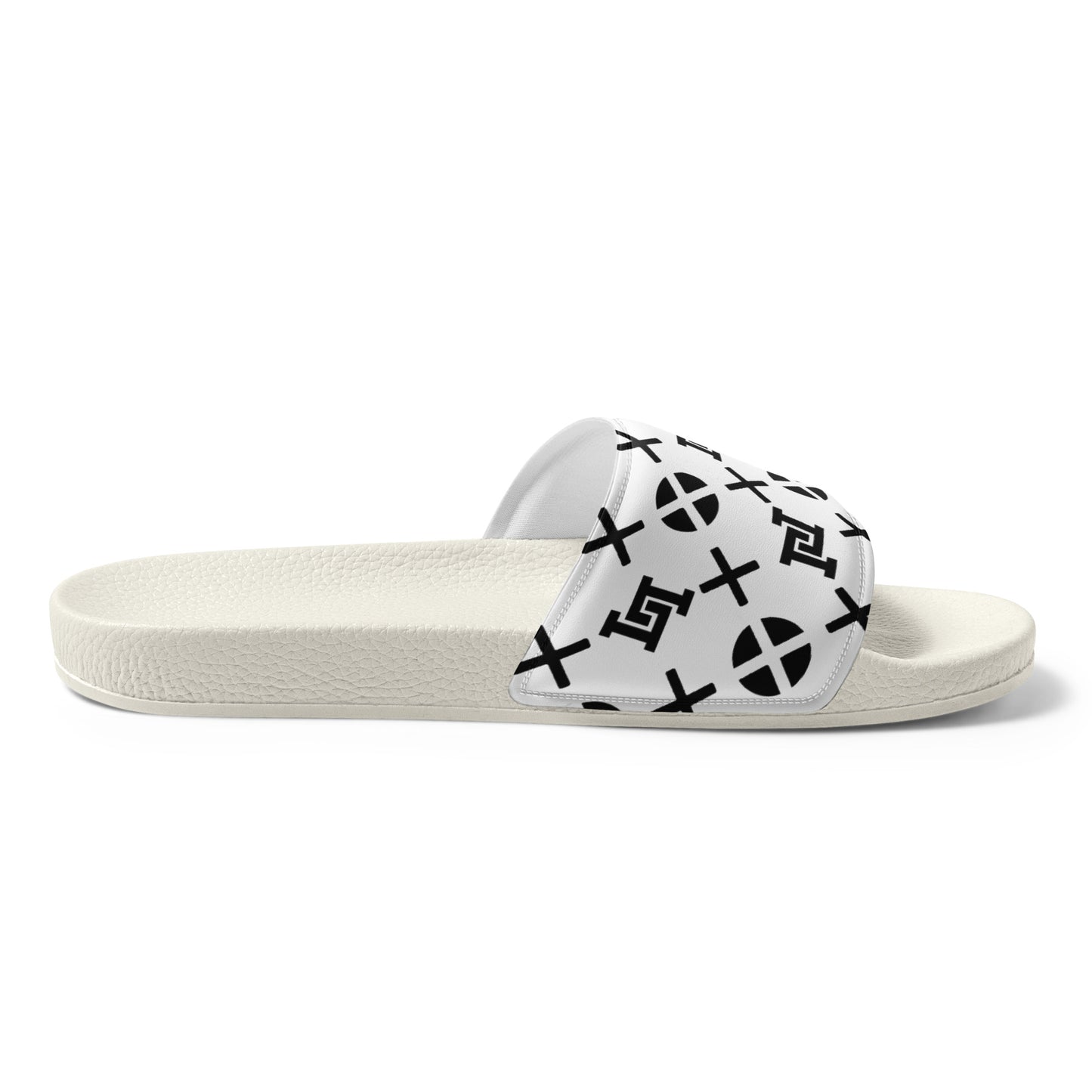 Women's White Monogram Slide Sandal